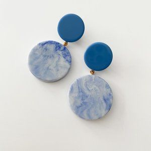 J. Crew Made-in-Italy Acetate Statement Earrings (Blue)